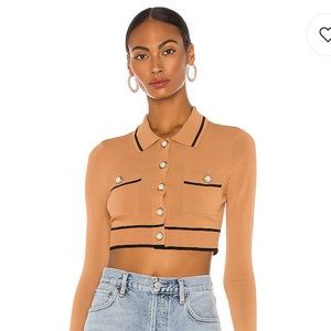 Gabriella Cardigan in Camel & Black